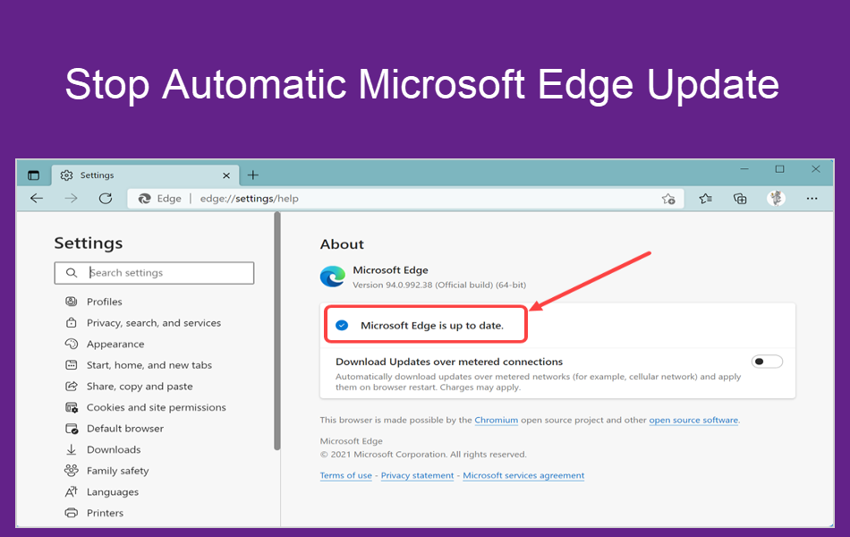Stop Automatic Microsoft Edge Update