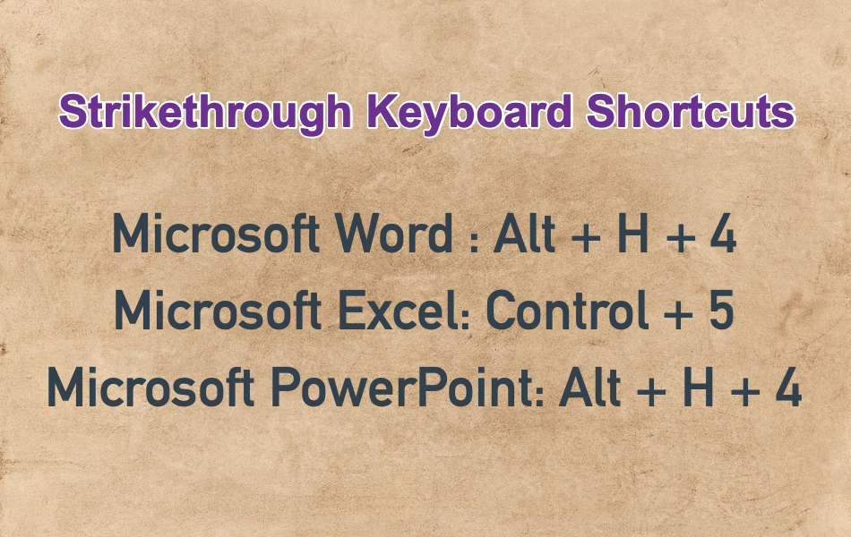 Strikethrough Keyboard Shortcuts