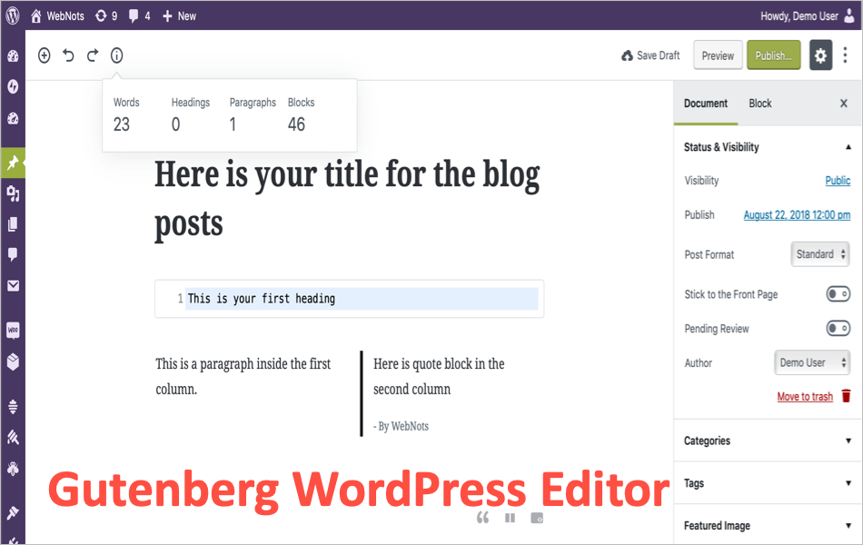 古腾堡 WordPress 编辑评论