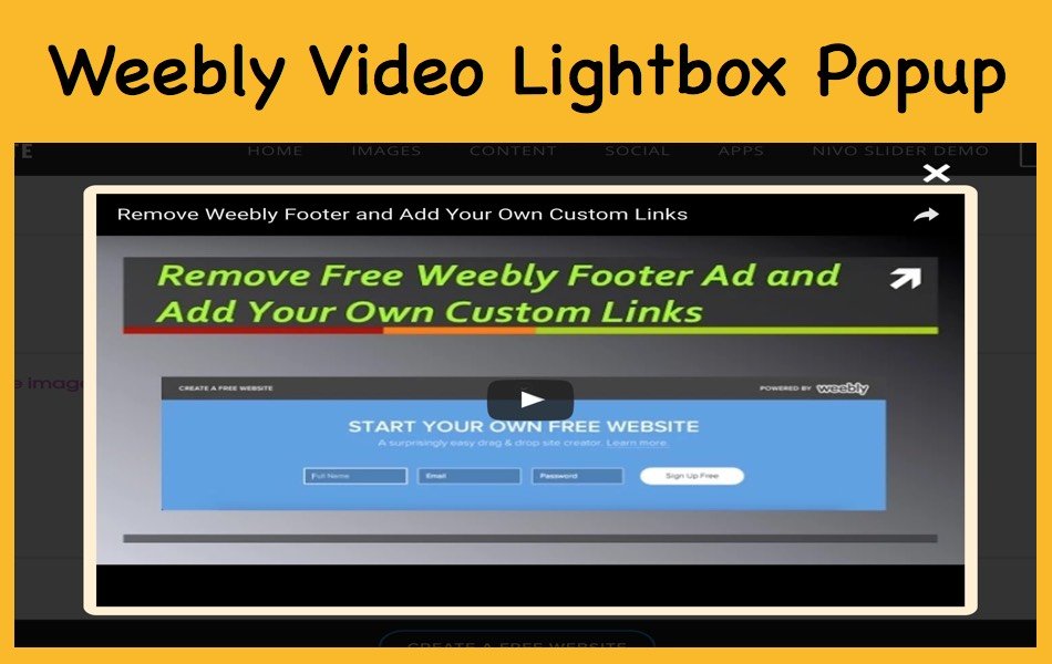 Weebly Video Lightbox Popup