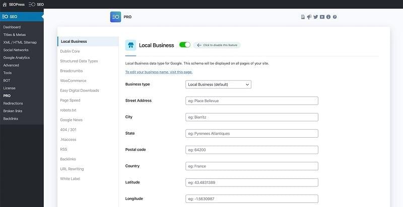 features SEOPress Pro Plugin