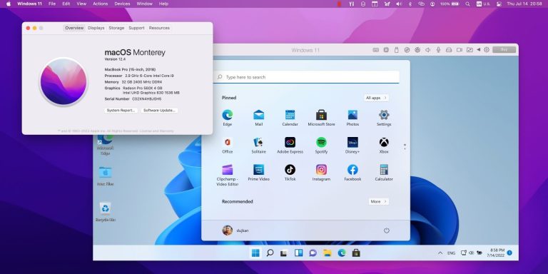 macOS Monterey Windows 11 Parallels Desktop