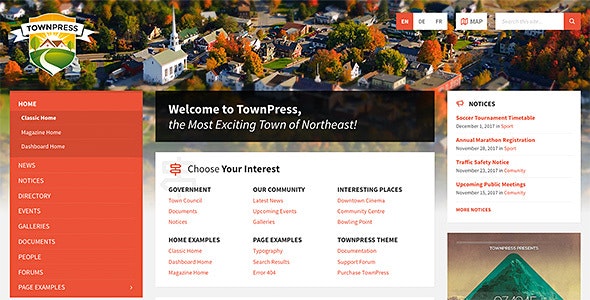 townpress municipality wordpress theme