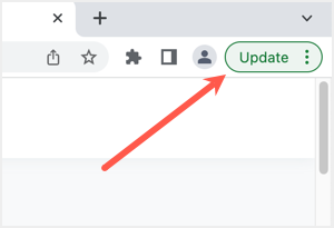 Chrome 中的更新按钮