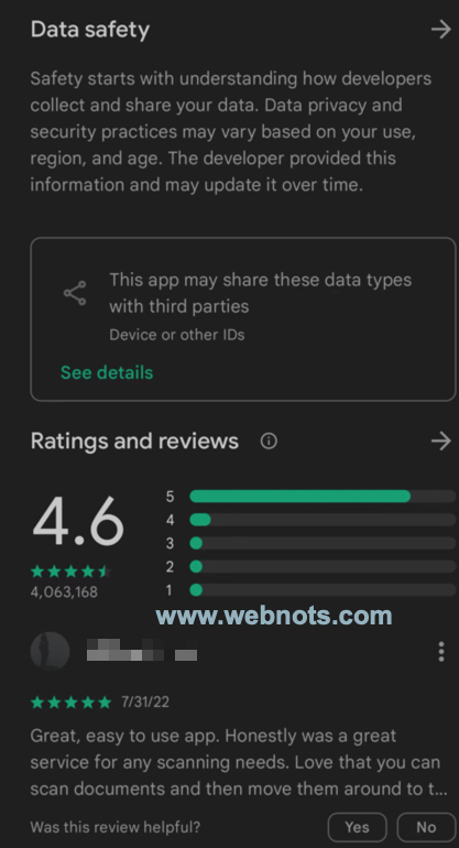 在 Android 中检查应用数据安全和评论