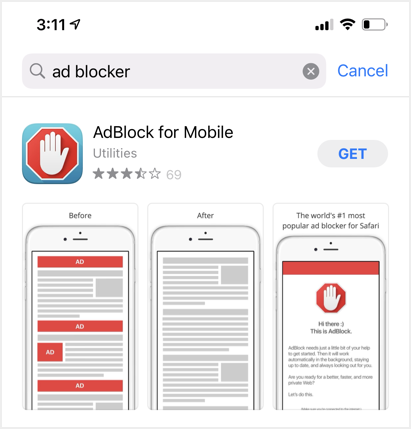 在 iPhone 中安装 AdBlock 应用程序