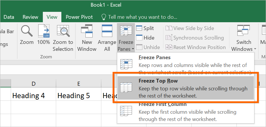 冻结 Excel 中的前几行