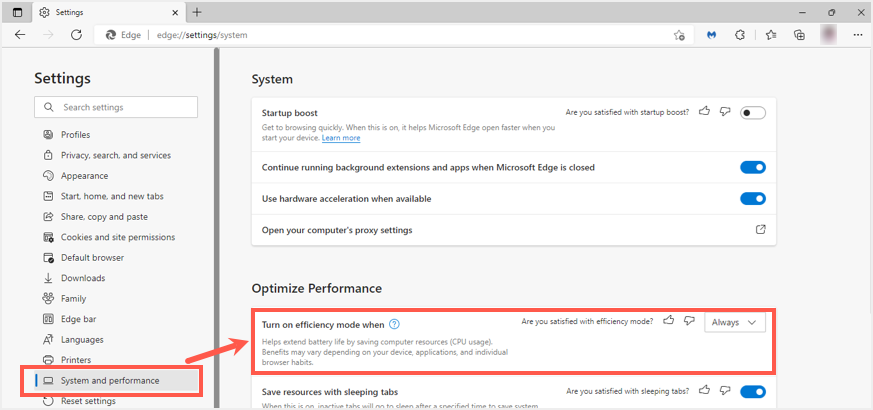 如何在Microsoft Edge中使用效率模式