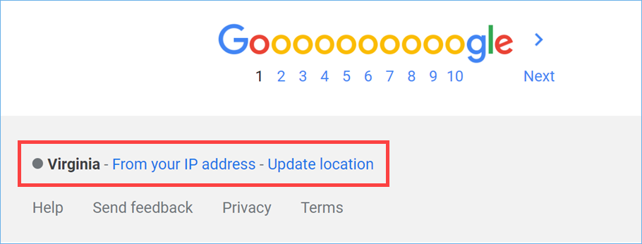 Google 搜索中的位置信息