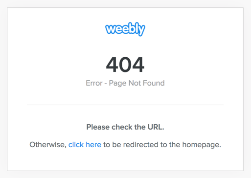 Weebly 未发布网站的 404 错误