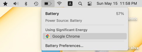 在 Mac 中检查 Chrome 电池消耗