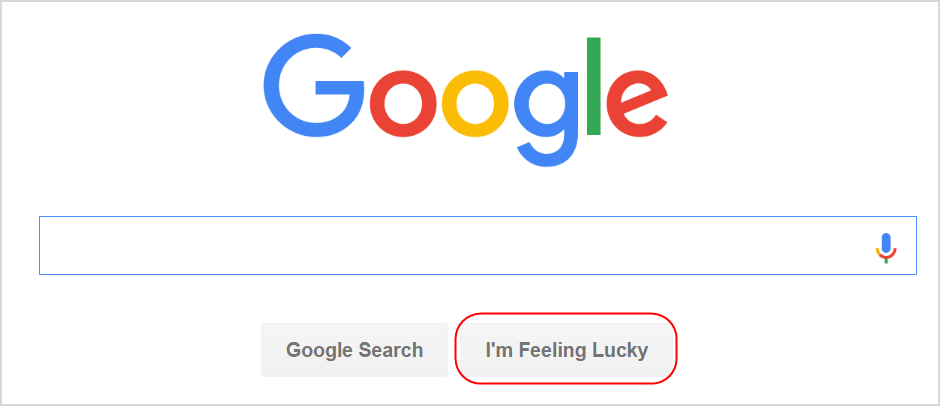 谷歌搜索我感到幸运按钮