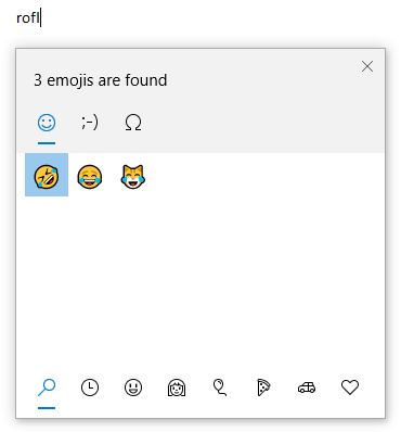Windows 表情符号键盘中的 ROFL 表情符号
