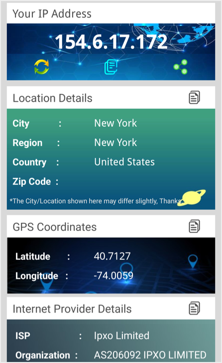 在我的 IP 地址应用程序中检查公共 IP