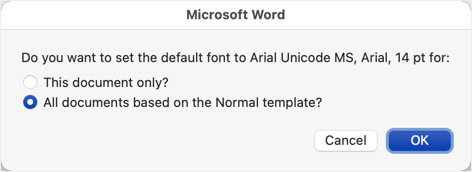 在 Mac 中将更改应用到普通模板