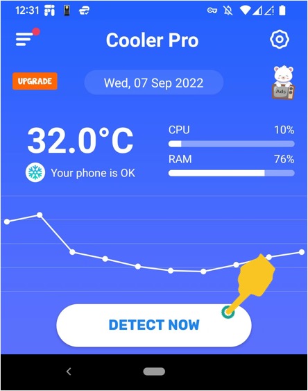 Cooling Master App中的手机温度