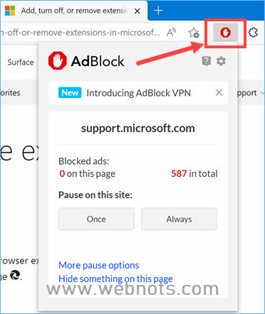 在 Edge 中使用快捷方式激活扩展