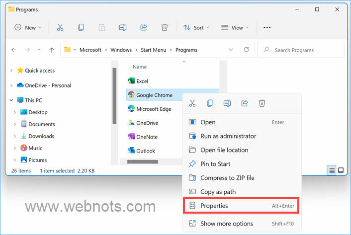 打开谷歌浏览器属性