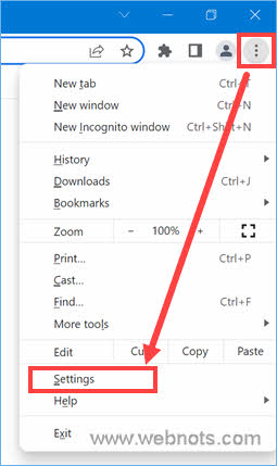在 Windows 11 中打开 Chrome 设置