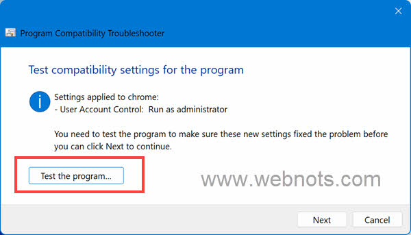 使用建议的修复测试 Chrome