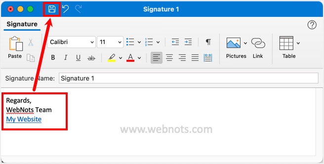 在 Outlook Mac 中创建签名