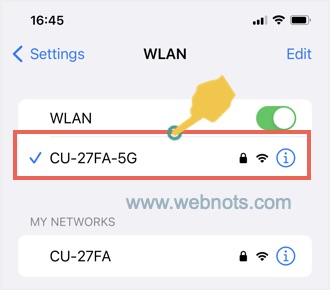 在 iPhone 中打开 Wi-Fi 网络设置