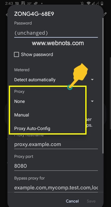 Android 中 Wi-Fi 网络的代理配置