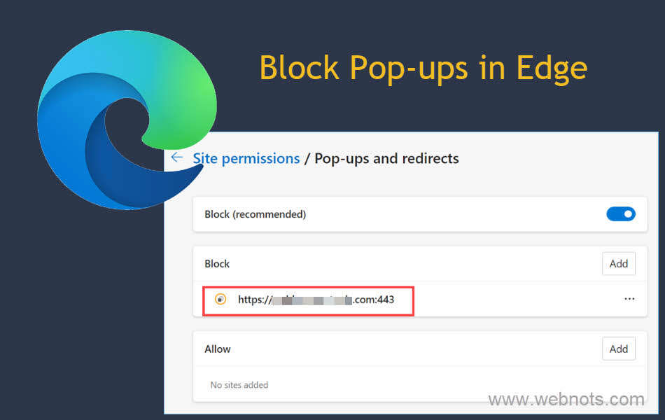 Block Pop ups in Edge