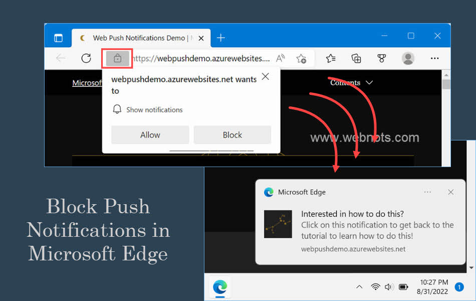 Block Push Notifications in Microsoft Edge