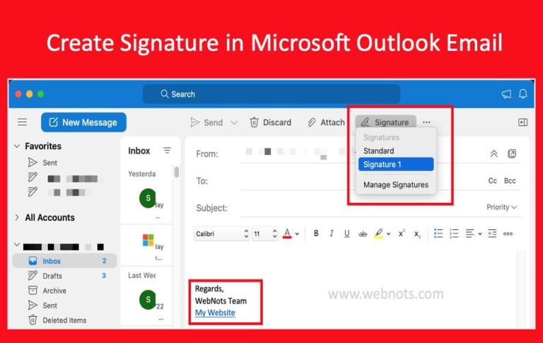 Create Signature in Microsoft Outlook Email