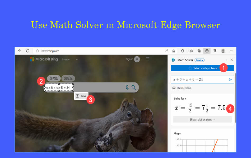 Use Math Solver in Microsoft Edge Browser