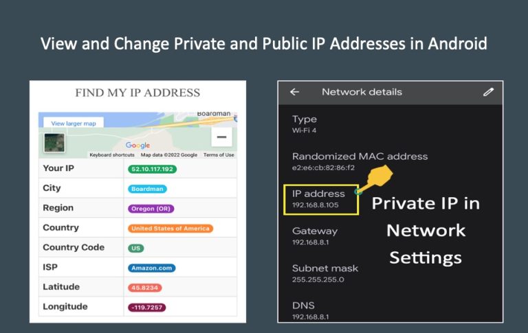View and Change Private and Public IP Addresses in Android