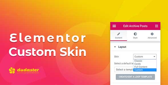 elementor custom skin pro