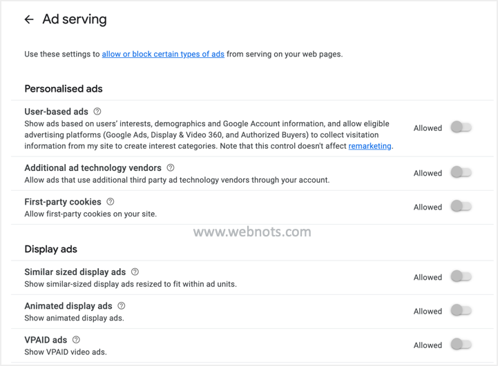 在 AdSense 中屏蔽特定广告类型