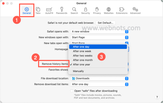 在 Mac Safari 中设置自动删除历史记录时间