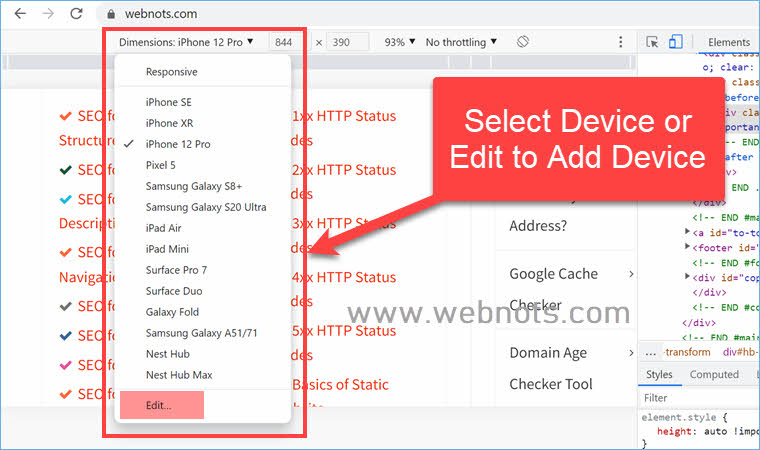 选择设备或编辑以添加设备