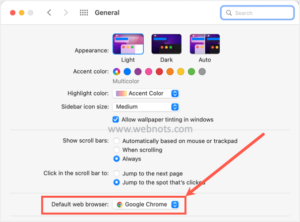 在 Mac 中将默认浏览器设置为 Chrome