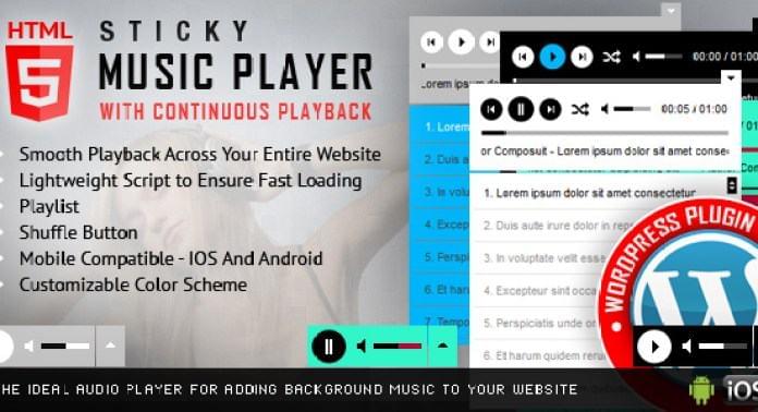 Download Sticky HTML5 Music Player WordPress Plugin