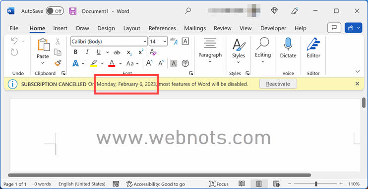 Microsoft 365 的订阅功能删除日期