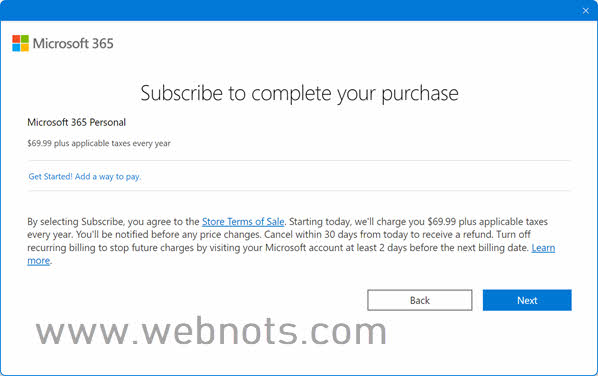 订阅完成 Microsoft 365 购买