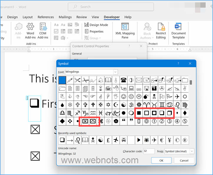更改清单项目的复选框符号