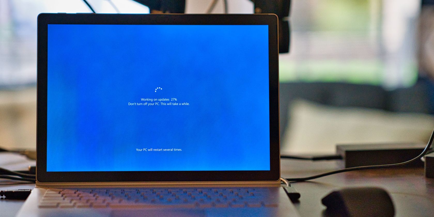 Installing Windows updates on a laptop