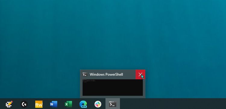 地震模式下 Windows 终端的窥视窗口