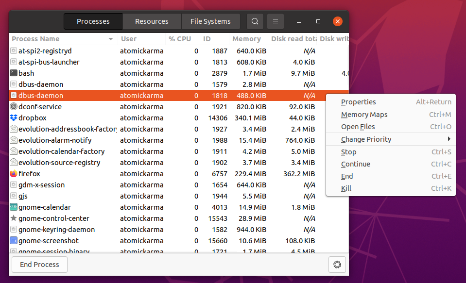 在 Linux 中使用系统监视器杀死应用程序