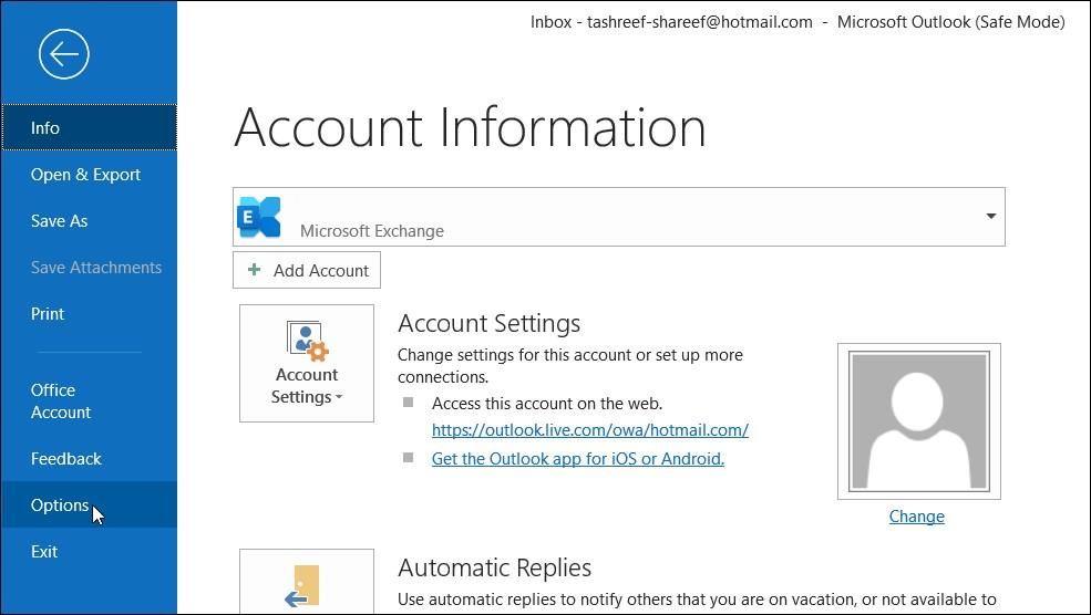 outlook 客户端窗口文件选项