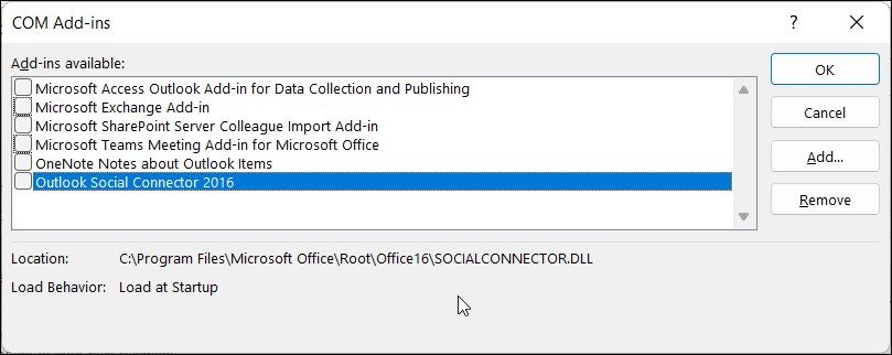 outlook 选项 add_ins 管理去禁用