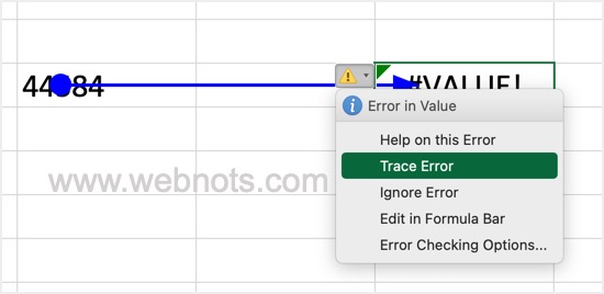 在 Excel 中跟踪错误