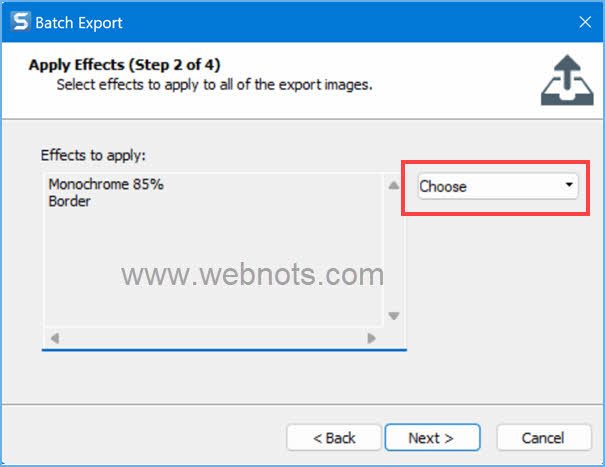 为输出图像应用效果