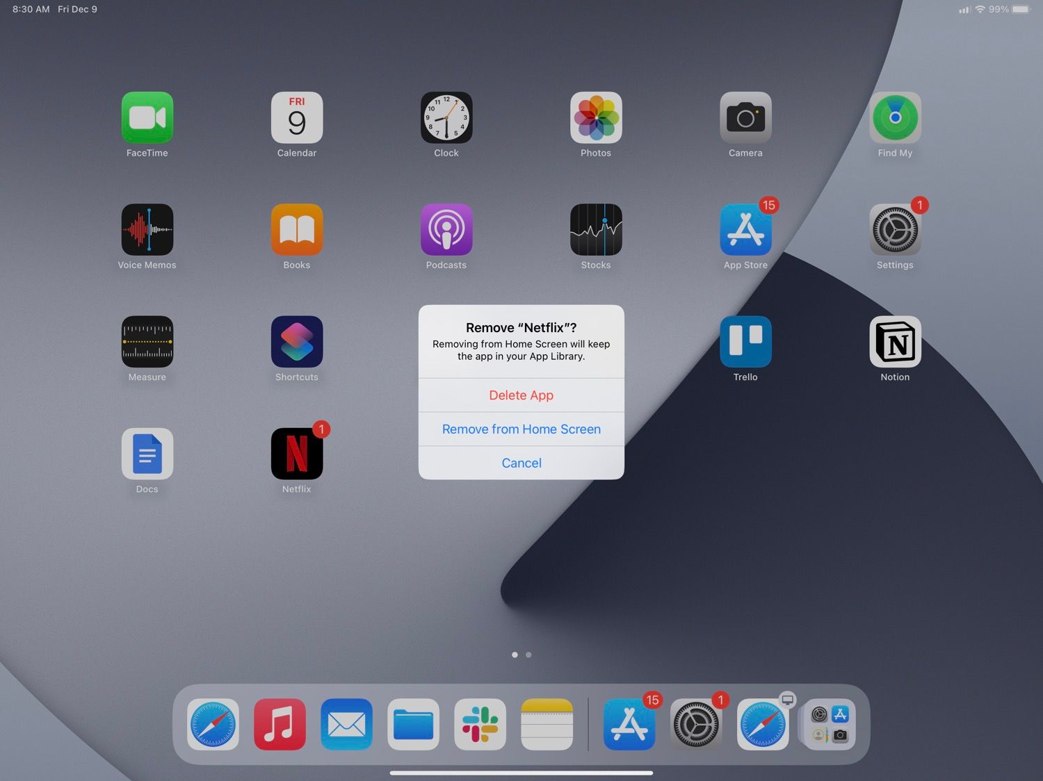 在 iPad 上删除应用程序
