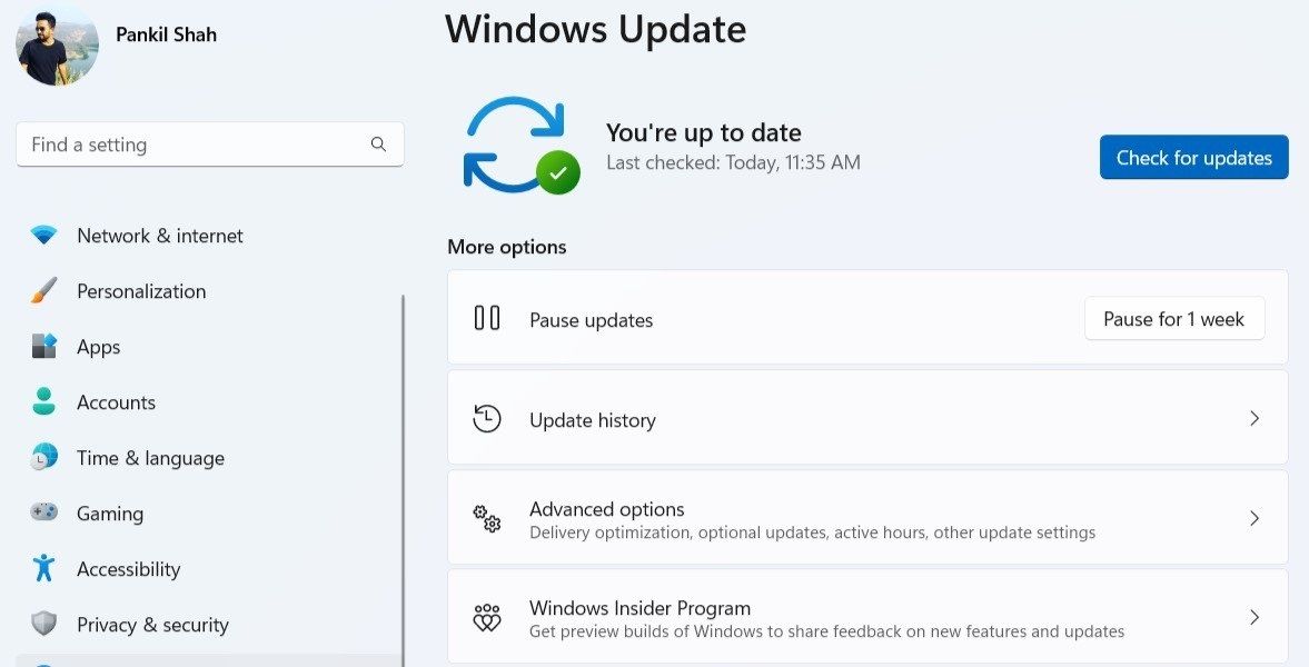 检查 Windows 上的系统更新